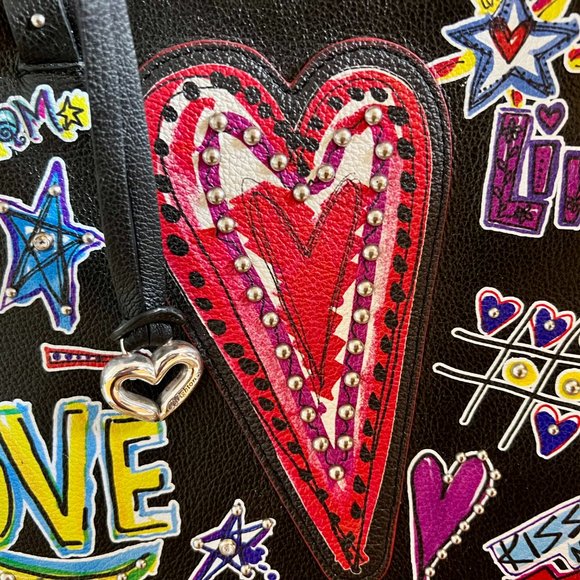 Limited Edition & Rare Brighton Leather Love Scribble Purse with Dust Bag - Picture 9 of 16